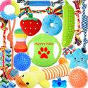 Dog Toys 25 Pack for Fun and Teeth Cleaning, Puppy Chew Toys Pack with Squeak Plush Toy,Squeaky Toy Balls,Tug of War and Rope Toys for Puppy to Small