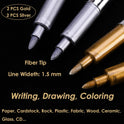Dyvicl Metallic Markers Pens - Silver and Gold Paint Pens for Black Paper, Glass, Rock Painting, Halloween Pumpkin, Card Making, Scrapbook Album