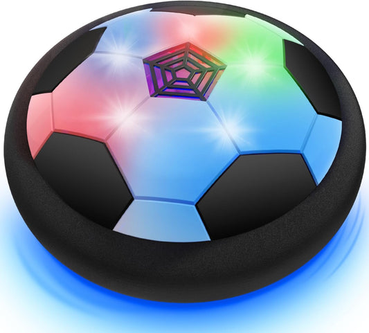 Toyk Boy Toys - LED Hover Soccer Ball - Air Power Training Ball Playing Football Indoor Outdoor Game - Birthday Gifts for Kids, Age 3 4 5 6 7 8-12