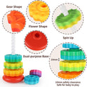 Baby Spinning Stacking Toys for Toddlers 1-3, Rainbow Ring Stacker Montessori Toys for Babies 6-12 Months, 1 2 3 One Year Old Girl Boy Birthday
