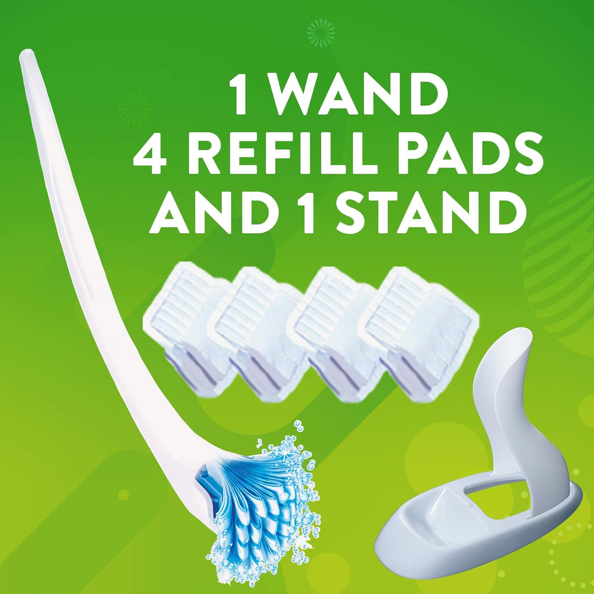 Scrubbing Bubbles Toilet Bowl Brush and Holder with Cleaner Refill Pads, Fresh Brush Toilet Wand Starter Kit, Cleans Limescale & Fights Odors, Citrus