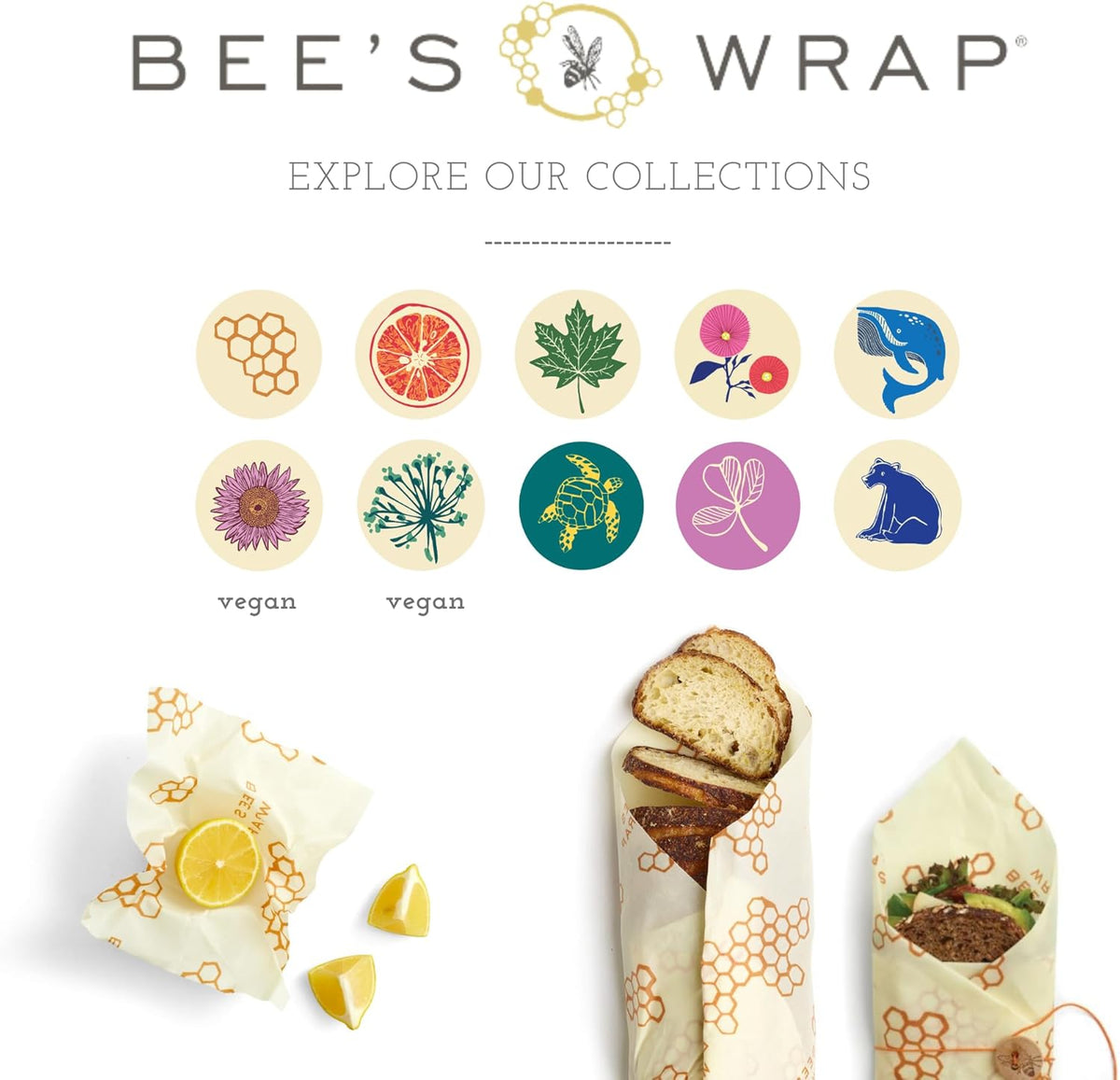 Bee's Wrap Beeswax Wraps for Food - Cut to Size 14x52" Wax Paper Roll - Made in USA Reusable Waxed Paper & Bowl Covers - Organic & Eco-Friendly