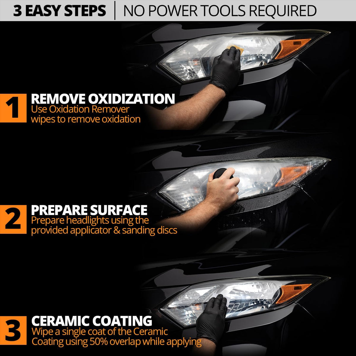 CERAKOTE® Ceramic Headlight Restoration Kit – Guaranteed To Last As Long As You Own Your Vehicle – Brings Headlights Back to Like New Condition - No