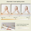 Haewon Vanity Desk with Mirror and LED Lights, White Makeup Vanity with Power Outlet, Storage Drawers and Chair, Dressing Table Set for Bedroom