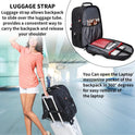 SHRRADOO Extra Large 50L Travel Laptop Backpack with USB Charging Port, College High School Backpack Airline Approved Business Work Bag Fits 17 Inch