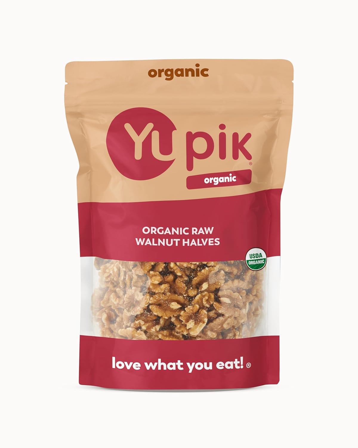 Yupik Organic Raw California Walnuts, Halves, 2.2 lb (35.2 oz), Kosher, Gluten-Free, Non-GMO, Vegan, Half Nuts, Unsalted, Unroasted, Source of