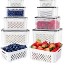 Freshmage Fruit Storage Containers for Fridge with Removable Colander, Airtight Food Storage Container, Dishwasher Safe Produce Saver for