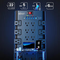 Power Strip, SUPERDANNY Surge Protector with 22 AC Outlets and 6 USB Charging Ports, 1875W/15A, 2100 Joules, 6.5Ft Flat Plug Heavy Duty Extension