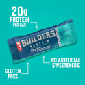 CLIF BUILDERS Protein Bars - Chocolatey Mint - 20g Plant Based Protein - Gluten Free - Non-GMO - Low Glycemic - No Artificial Sweeteners - 2.4 oz