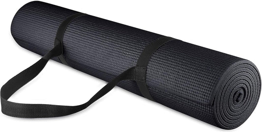 Fitvids All Purpose 1/4-Inch High Density Anti-Tear Exercise Yoga Mat with Carrying Strap, Multiple Colors