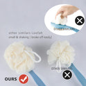 Shower Body Brush with Bristles and Loofah,Back Scrubber Bath Mesh Sponge with Curved Long Handle for Skin Exfoliating Bath, Massage Bristles