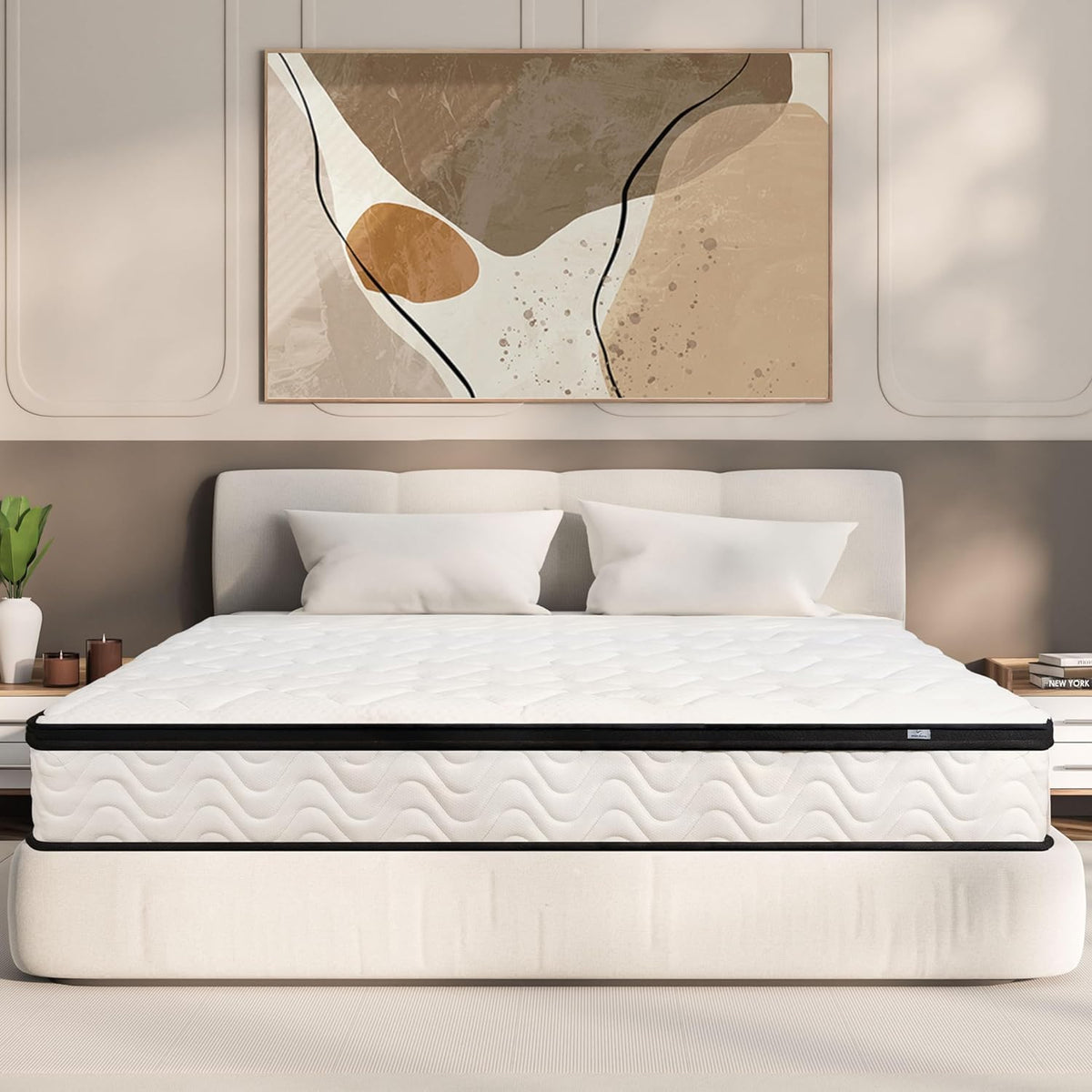 Queen Mattress 12 Inch | Hybrid Mattresses Queen Size in a Box | Medium Firm Memory Foam and Individual Pocket Springs | Fiberglass Free Bed Mattres