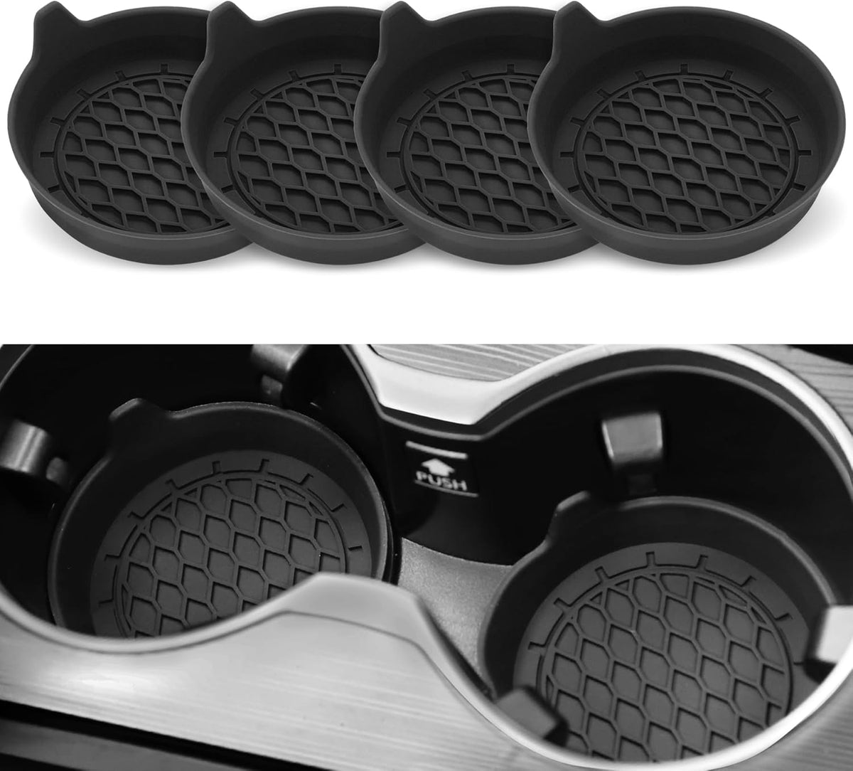 SINGARO Car Cup Holder Coaster, Silicone Cup Holder Insert, Universal Non-Slip Cup Holders, Car Accessories Interior for Women and Man Interior Sets