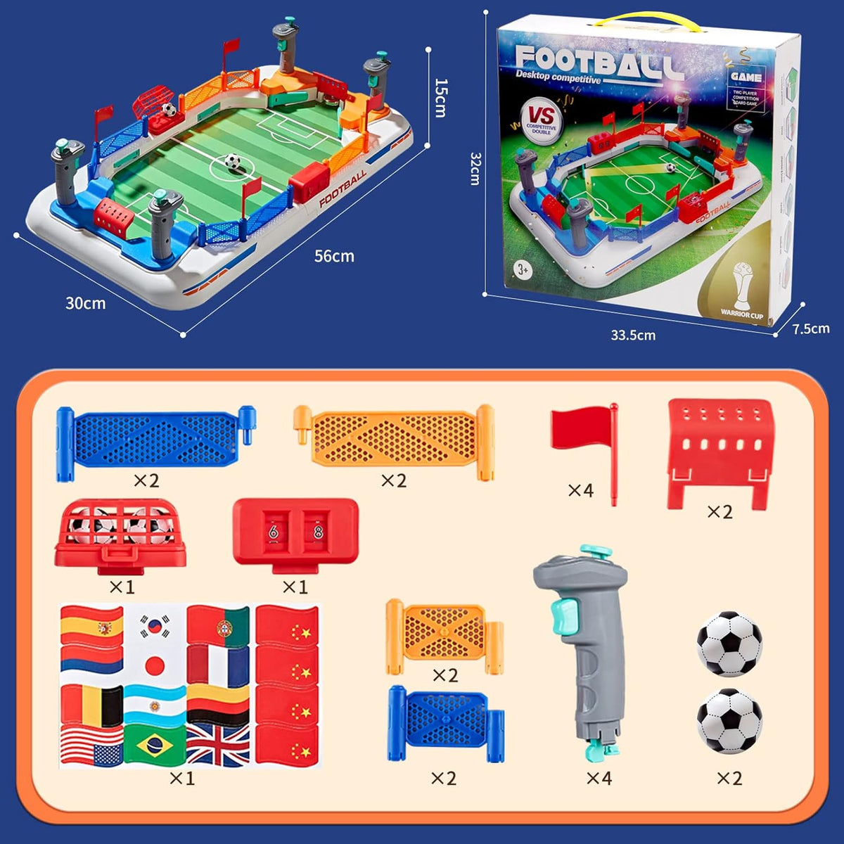COUOMOXA Soccer Board Game for Kids: Mini Foosball Table Game - Interaction Soccer Toys for 3 4 5 6 7 8-12 Year Old Indoor Family Playroom Party