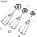 Ice Cream Scoop, 3Pcs Cookie Scoop Set, Stainless Steel Ice Cream Scooper with Trigger Release, Large/Medium/Small Cookie Scooper for Baking, Cookie