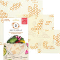 Bee's Wrap Beeswax Wraps for Food - Honeycomb 3 Pack (S, M, L) Made in USA Reusable & Organic Food Wraps, Sandwich Wrap & Bowl Covers - Eco-Friendly