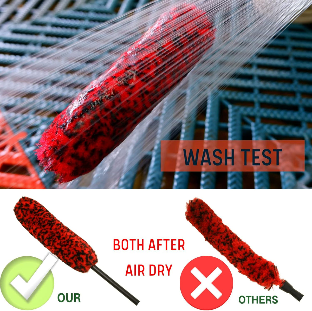 Professional 4 Pack Long Handle Wheel Brush Kit for Cleaning Wheel and Tire- 2X Soft Wheel Cleaning Brush, Detailing Brush and Stiff Tire Brush