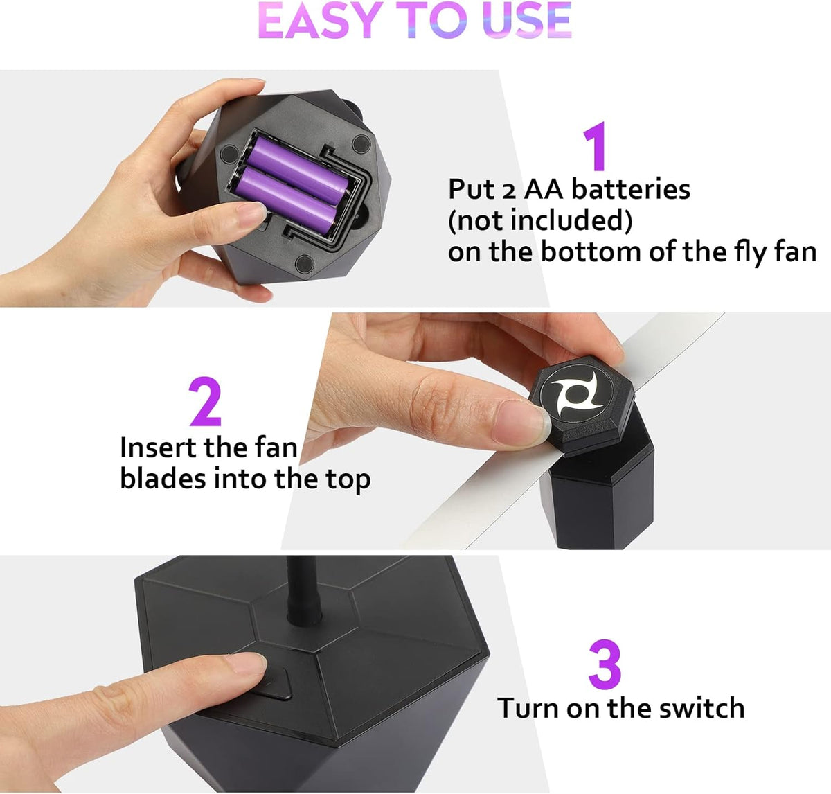 Fly Fans for Tables, Fly Repellent Fan Outdoor Indoor Keep Flies Away, Fly Repellent Fans for Tables with Holographic Blades for Picnic, Party