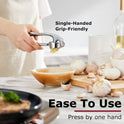 Kitessensu High Effective Garlic Press With Studs, Heavy Duty Garlic Mincer, Easy to Squeeze and Clean, Rust Proof & Dishwasher Safe, Ginger Crusher