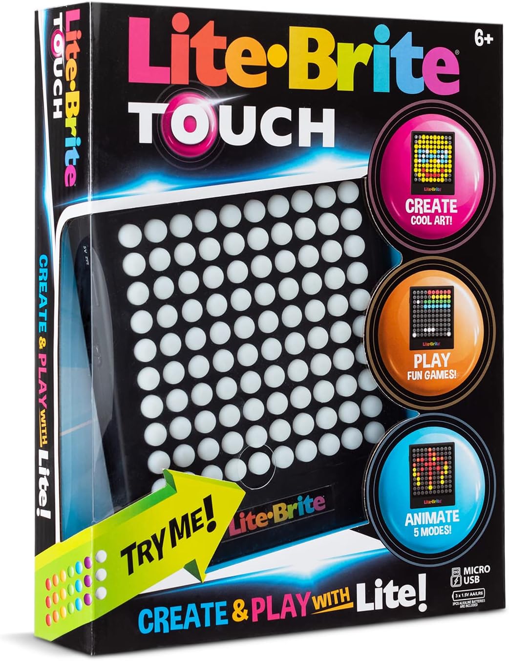 Lite-Brite Touch - Create, Play and Animate - Light Up Portable Stem Sensory Learning Toy, Creative Art Stem Toy for Girls, Boys, Unisex, Toddler