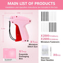 Stitch Gun with 6 Fine Needles,4000 Pcs Micro Fasteners(2000 White & 2000 Black).Quick Clothing Fixer Stitch Gun for Clothes Quick Stitchy Sewing Gun