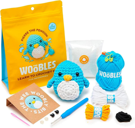 The Woobles Crochet Kit for Beginners - Easy Arts and Crafts Knitting & Crochet Animals Kit - Pierre The Penguin