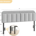 ONBRILL Adjustable Headboard for King/California King Size Bed Frame, Linen Fabric Bed Headboard with Storage & RGB LED Light in Modern Vertical