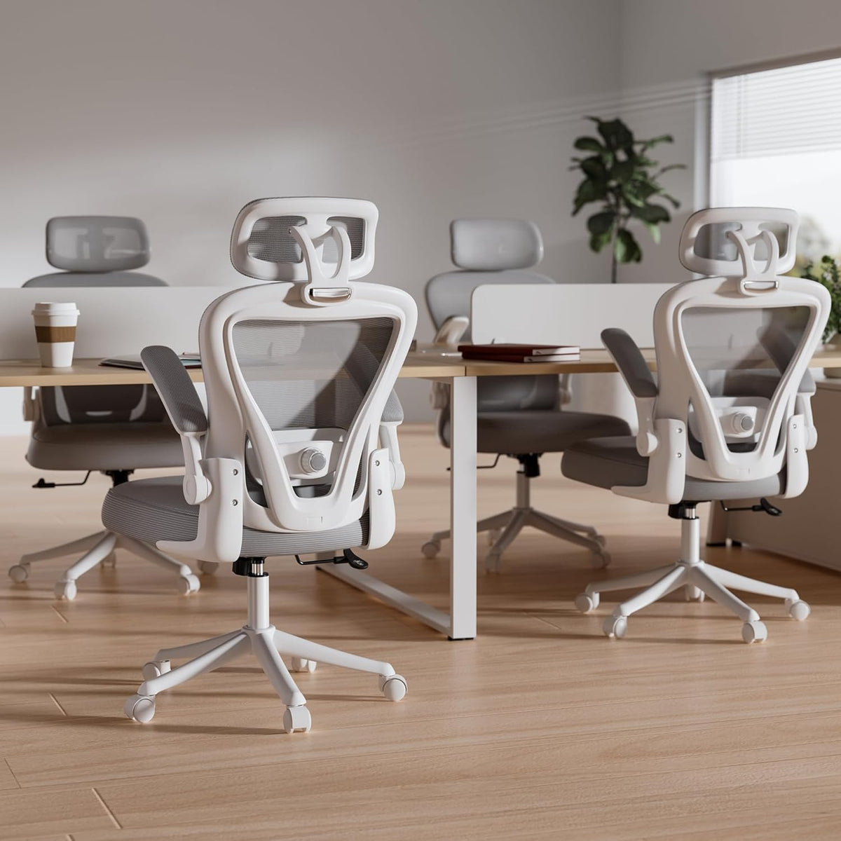 Ergonomic Office Chair M903, Computer Desk Chair with Wheels, High Back Mesh Office Chair with Adjustable Lumbar Support, Headrest, Flip-Up Armrests