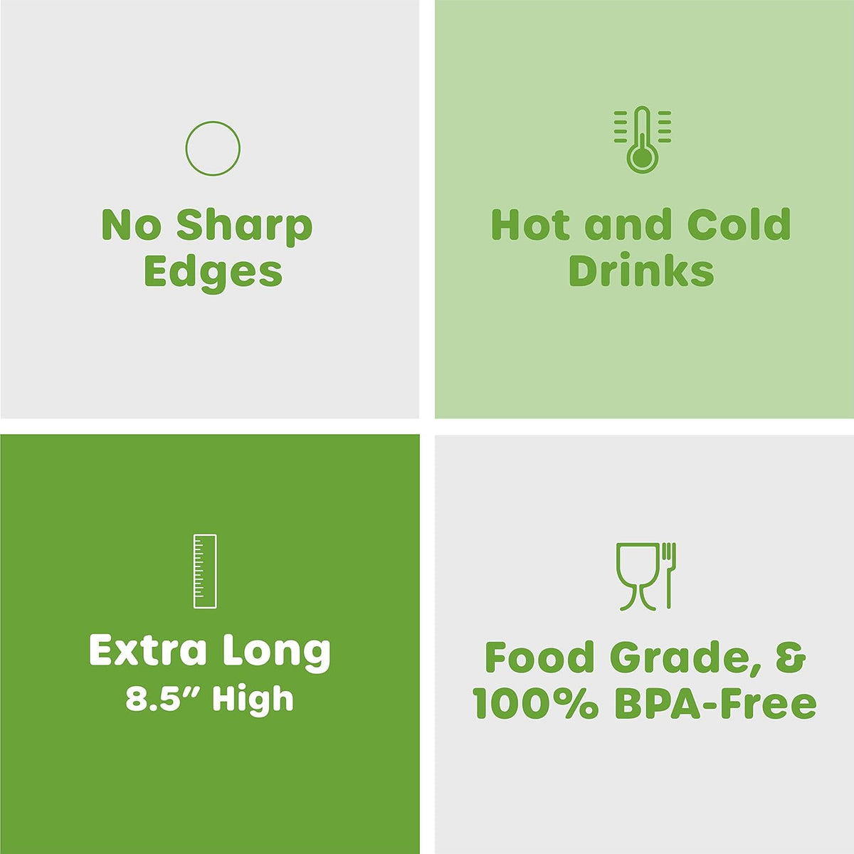 Comfy Package, [100 Count] Jumbo Plastic Smoothie Straws - 8.5" High - Assorted Colors