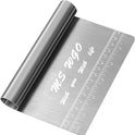 Pro Dough Pastry Scraper/Cutter/Chopper Stainless Steel Mirror Polished with Measuring Scale Multipurpose- Cake, Pizza Cutter - Pastry Bread