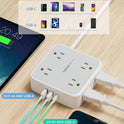 TESSAN Surge Protector Power Strip, 5 Ft Flat Plug Extension Cord with 3 USB (1 USB C) 8 Outlets, 1250W, 900J Protection, 3 Sided Outlet Extender