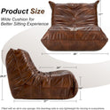 Hobestluk Giant Bean Bag Chair Lazy Floor Sofa, Memory Foam Fireside Sofa for Adults, Big Beanbag Faux Leather Armless Chair for Living Room Bedroom