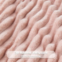 NEWCOSPLAY Super Soft Throw Blanket Pink Premium Silky Flannel Fleece 3D Ribbed Jacquard Lightweight Bed Blanket All Season Use