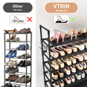 10-Tier Shoe Rack for Closet & Entryway – 50 Pair Large Capacity Shoe Organizer with Hooks & Anti-Fall Rails – Metal Frame Storage Shelf for Bedroom