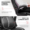 GTRACING Office Computer Gaming Chair Ergonomic Desk Chair for Adults with Lumbar Support Flip-Up Arms Adjustable Height Swivel Wheels PU Leather