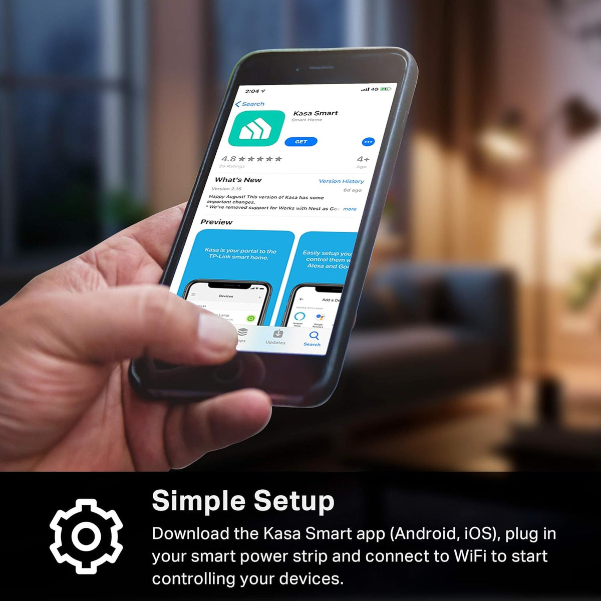 Kasa Smart Plug Power Strip KP303, Surge Protector with 3 Individually Controlled Smart Outlets and 2 USB Ports, Works with Alexa & Google Home, No