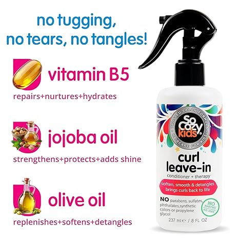 So Cozy Detangler & Leave In Conditioner Spray - Hair Detangler Spray for Kids - Paraben-Free Leave In Hair Conditioner & Detangling Spray for Frizzy