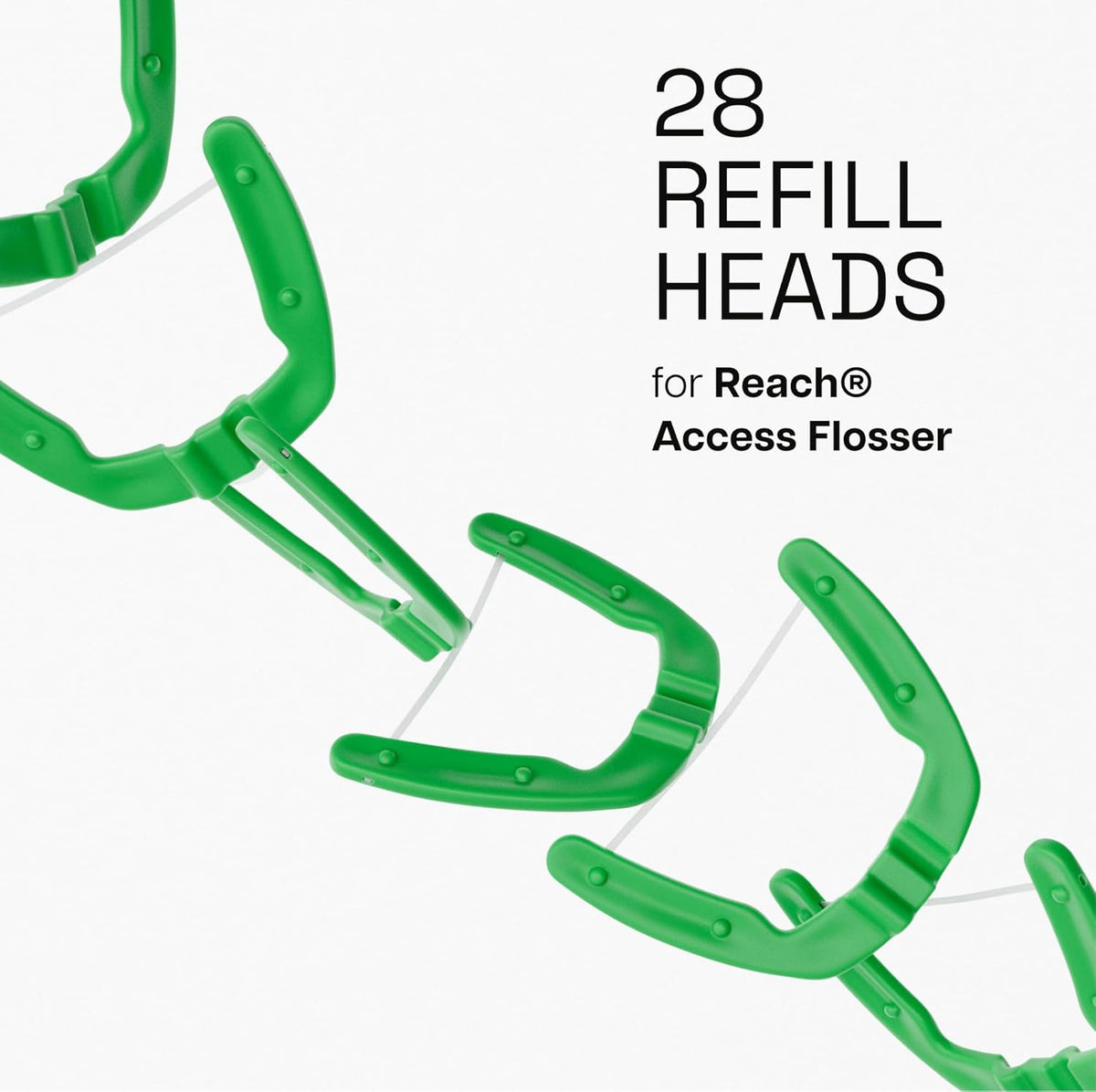 REACH Ultraclean Access Flosser Refill Heads, Mint, Plaque Remover for Teeth, Shred Resistant, for Hard to Reach Areas, Oral Care, PFAS Free