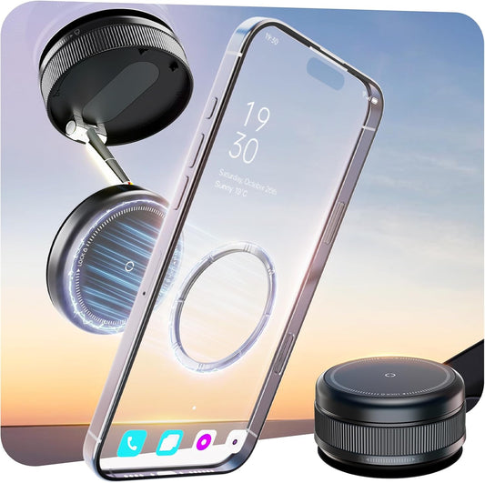 2026 Upgraded 360° Vacuum Magnetic Car Phone Holder for Magsafe [96+LBS Strongest Suction & 2800gf Strongest Magnetic], Adjustable Car Phone Mount