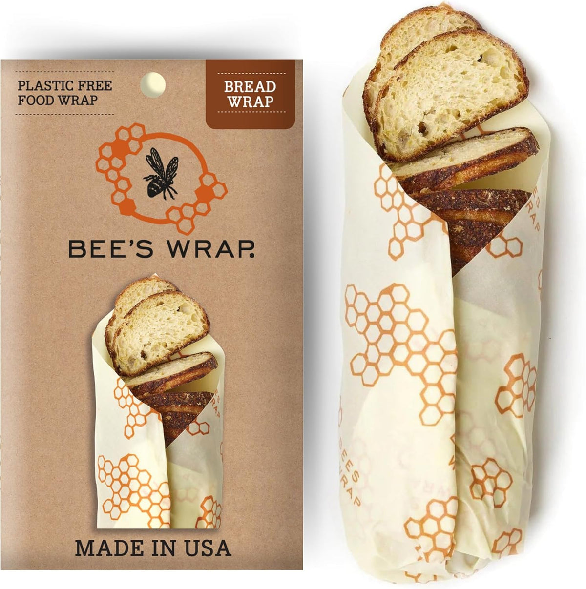 Bee's Wrap Beeswax Wraps for Food - Bread Wrap - Made in USA Reusable Bread Storage Bags - Organic & Eco-Friendly Alternative to Aluminum Foil