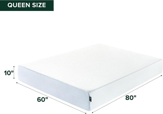 ZINUS 10 Inch Green Tea Cooling Memory Foam Mattress [New Version], Queen, Fiberglass Free, Medium Firmness, Cooling Gel Foam, Certified Safe Foams
