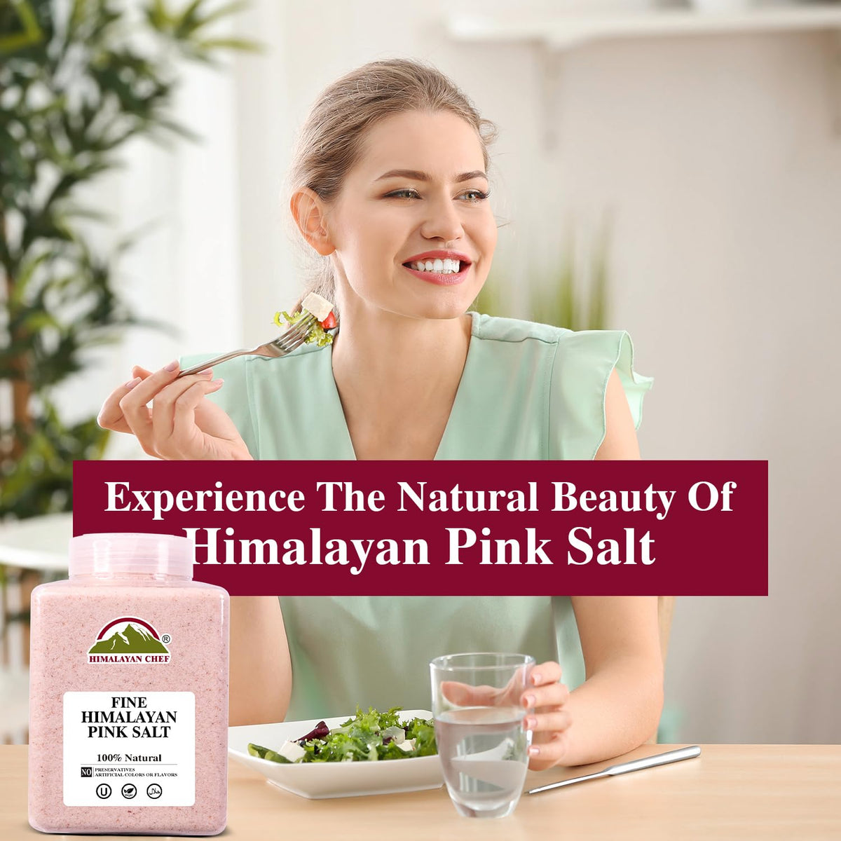 Himalayan Chef Pink Himalayan Salt Fine Grain, 5 lbs Plastic Jar - Pure, Natural, Kosher, Non-GMO, Mineral-Rich, for Cooking, Seasoning, Baking