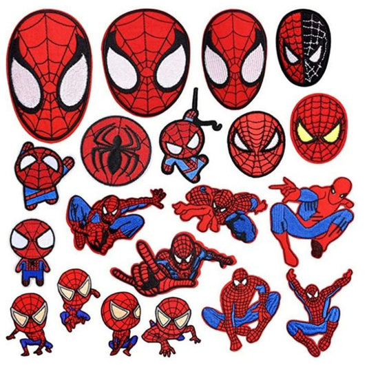 20pcs Cute Cartoon Spider Embroidered Iron On Patches, Anime Animals Sew On/Iron On Applique Embroidered Patches for T-Shirt, Jackets, Jeans