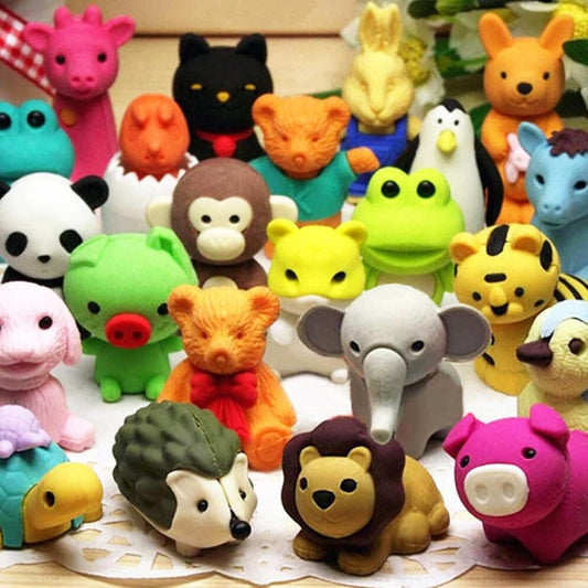 60Pcs Animal Erasers Desk Pets for Kids Animal Pencil Erasers Bulk Puzzle Eraser Toys Gifts for Classroom Prizes,Game Reward,Treasure Box,Easter Egg