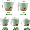 Plant Pots 10/9/8/7.5/7 Inch Self Watering Pots, Set of 5 Plastic Planters with Drainage Holes and Saucers,Plastic Flower Pots,Nursery Planting Pot
