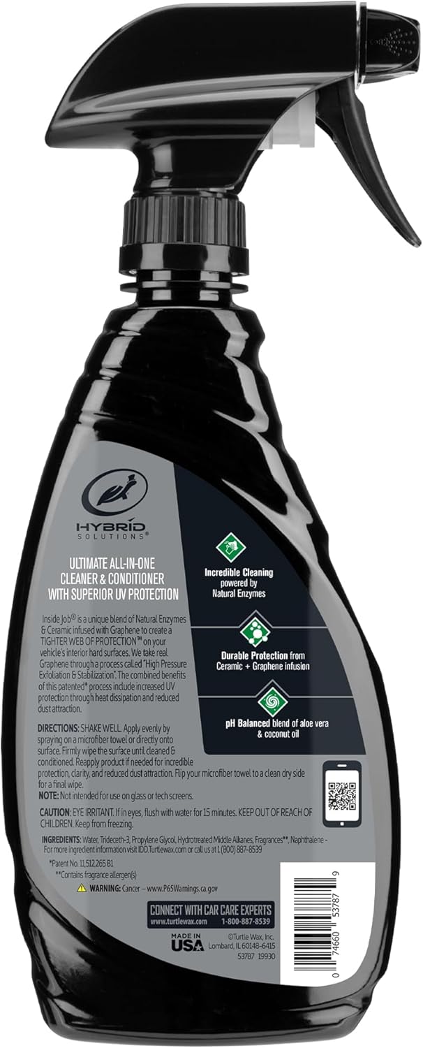 Turtle Wax Hybrid Solutions Inside Job, All Purpose Ceramic Interior Car Cleaner and Protectant, Cleans, Deodorizes and Protects Leather Car Seats