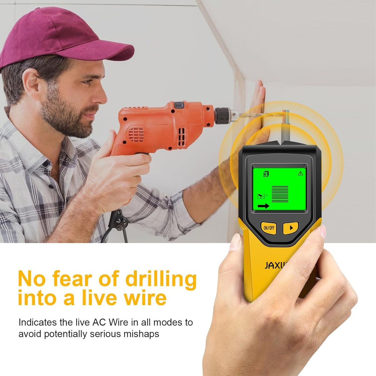 Stud Finder Wall Scanner - 5 in 1 Stud Finder Tool w/Microprocessor Chip and HD LCD Display, Stud Detector Beam Finders for the Center and Edge of