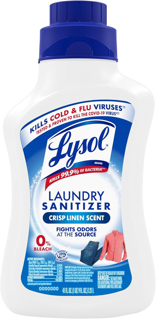 Lysol Disinfectant Laundry Sanitizer & Scent Booster, Laundry Detergent Additive, Color Safe Bleach Alternative, Laundry Odor Eliminator, Kills
