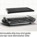 Chefman Electric Smokeless Indoor Grill w/ Non-Stick Cooking Surface & Adjustable Temperature Knob from Warm to Sear for Customized BBQing