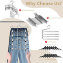 Pants Hangers with Clips,Space Saving Hanging Closet Organizer-6 Tiers Skirt Hangers with 360° Swivel Hook,Closet Organizer-Clothes Hangers- College